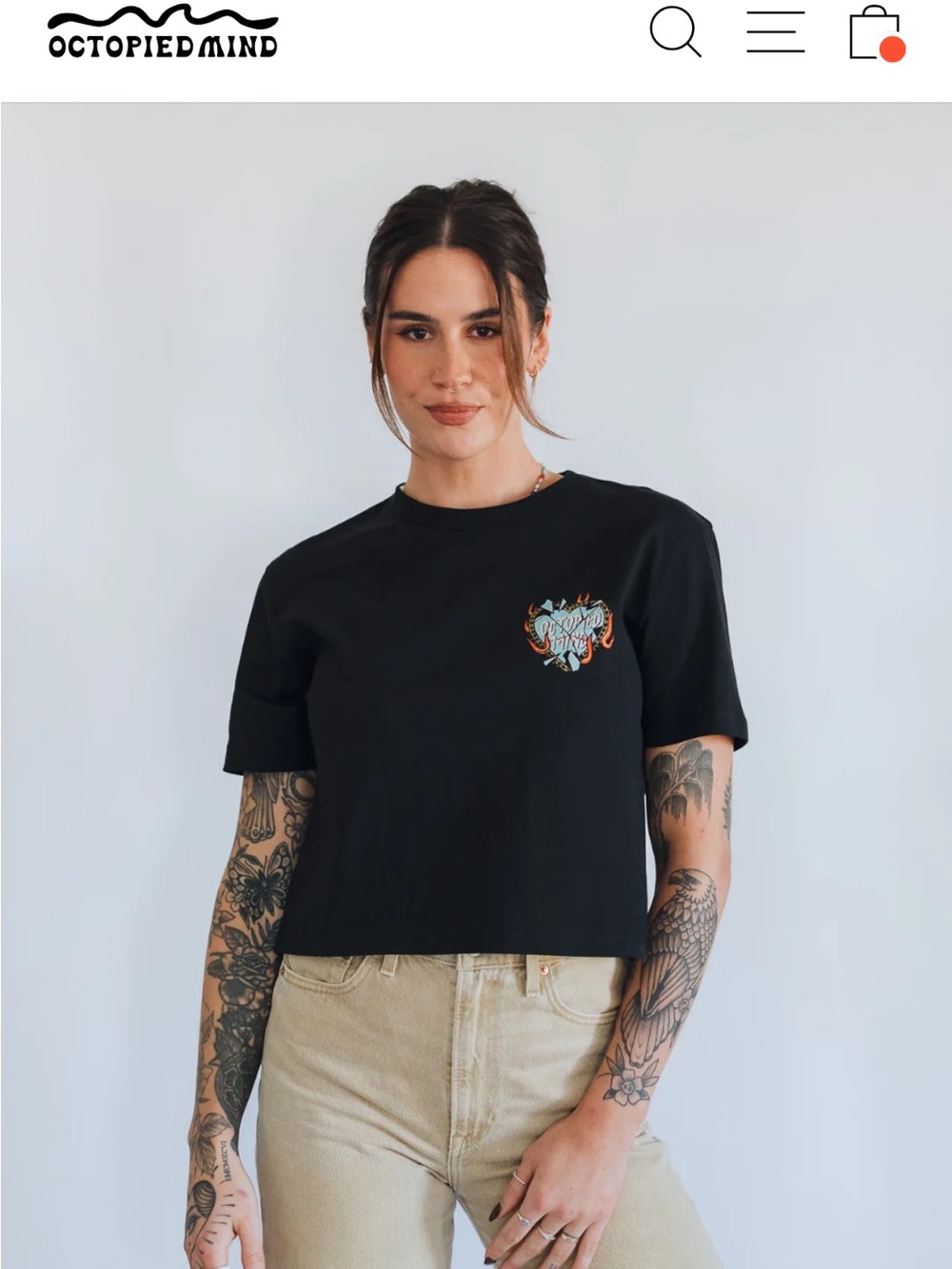 Women’s Black Graphic Tee - Dissociating Heart Design - Picture 2 of 3